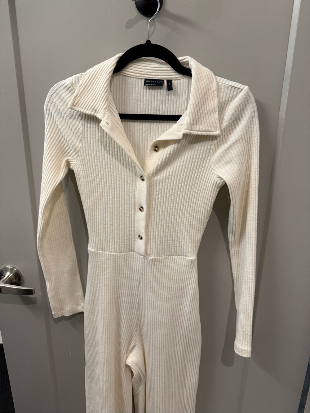 Asos cream sweater jumpsuit